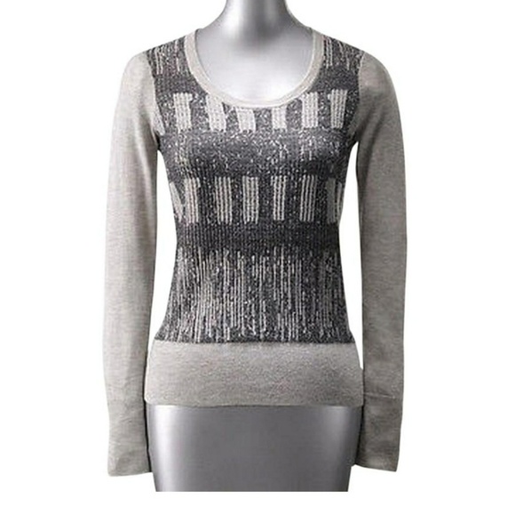 HP 🎉 🎈 Simply Vera Vera Wang Sparkly Gray Sweater Sz LP - Picture 1 of 6